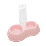 Maxbell Pets Water and Food Bowl Set Small Animals Watering Double Cats Dogs Bowls Pink