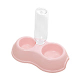 Maxbell Pets Water and Food Bowl Set Small Animals Watering Double Cats Dogs Bowls Pink