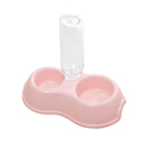 Maxbell Pets Water and Food Bowl Set Small Animals Watering Double Cats Dogs Bowls Pink