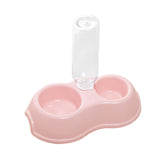 Maxbell Pets Water and Food Bowl Set Small Animals Watering Double Cats Dogs Bowls Pink