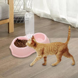 Maxbell Pets Water and Food Bowl Set Small Animals Watering Double Cats Dogs Bowls Pink