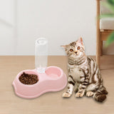 Maxbell Pets Water and Food Bowl Set Small Animals Watering Double Cats Dogs Bowls Pink