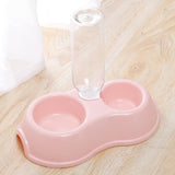 Maxbell Pets Water and Food Bowl Set Small Animals Watering Double Cats Dogs Bowls Pink