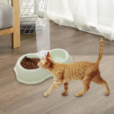Maxbell Pets Water and Food Bowl Set Small Animals Watering Double Cats Dogs Bowls Green