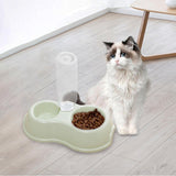 Maxbell Pets Water and Food Bowl Set Small Animals Watering Double Cats Dogs Bowls Green