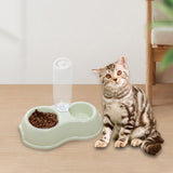 Maxbell Pets Water and Food Bowl Set Small Animals Watering Double Cats Dogs Bowls Green