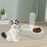 Maxbell Pets Water and Food Bowl Set Small Animals Watering Double Cats Dogs Bowls Green