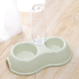 Maxbell Pets Water and Food Bowl Set Small Animals Watering Double Cats Dogs Bowls Green