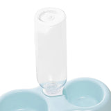 Maxbell Pets Water and Food Bowl Set Small Animals Watering Double Cats Dogs Bowls Blue