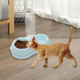 Maxbell Pets Water and Food Bowl Set Small Animals Watering Double Cats Dogs Bowls Blue
