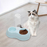 Maxbell Pets Water and Food Bowl Set Small Animals Watering Double Cats Dogs Bowls Blue