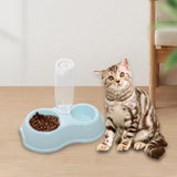 Maxbell Pets Water and Food Bowl Set Small Animals Watering Double Cats Dogs Bowls Blue