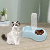 Maxbell Pets Water and Food Bowl Set Small Animals Watering Double Cats Dogs Bowls Blue