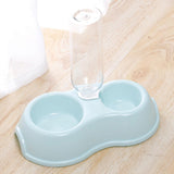 Maxbell Pets Water and Food Bowl Set Small Animals Watering Double Cats Dogs Bowls Blue