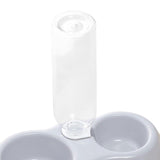 Maxbell Pets Water and Food Bowl Set Small Animals Watering Double Cats Dogs Bowls Gray
