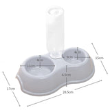 Maxbell Pets Water and Food Bowl Set Small Animals Watering Double Cats Dogs Bowls Gray