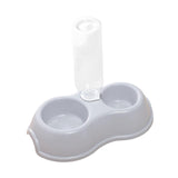 Maxbell Pets Water and Food Bowl Set Small Animals Watering Double Cats Dogs Bowls Gray