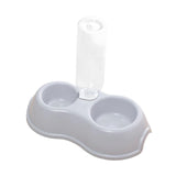 Maxbell Pets Water and Food Bowl Set Small Animals Watering Double Cats Dogs Bowls Gray