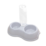 Maxbell Pets Water and Food Bowl Set Small Animals Watering Double Cats Dogs Bowls Gray
