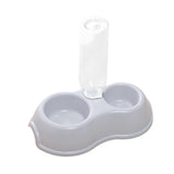 Maxbell Pets Water and Food Bowl Set Small Animals Watering Double Cats Dogs Bowls Gray