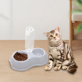 Maxbell Pets Water and Food Bowl Set Small Animals Watering Double Cats Dogs Bowls Gray