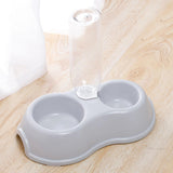 Maxbell Pets Water and Food Bowl Set Small Animals Watering Double Cats Dogs Bowls Gray