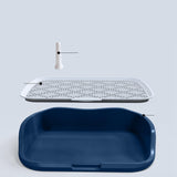 Maxbell Portable Mesh Dog Training Toilet Litter Box Small Dog Urinal with Fence Blue