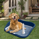Maxbell Portable Mesh Dog Training Toilet Litter Box Small Dog Urinal with Fence Blue