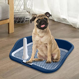 Maxbell Portable Mesh Dog Training Toilet Litter Box Small Dog Urinal with Fence Blue