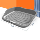 Maxbell Portable Mesh Dog Training Toilet Litter Box Small Dog Urinal with Fence Gray