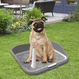 Maxbell Portable Mesh Dog Training Toilet Litter Box Small Dog Urinal with Fence Gray