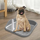 Maxbell Portable Mesh Dog Training Toilet Litter Box Small Dog Urinal with Fence Gray