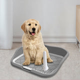 Maxbell Portable Mesh Dog Training Toilet Litter Box Small Dog Urinal with Fence Gray