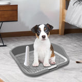Maxbell Portable Mesh Dog Training Toilet Litter Box Small Dog Urinal with Fence Gray