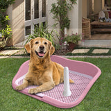 Maxbell Portable Mesh Dog Training Toilet Litter Box Small Dog Urinal with Fence Pink