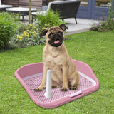 Maxbell Portable Mesh Dog Training Toilet Litter Box Small Dog Urinal with Fence Pink