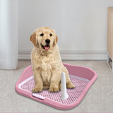 Maxbell Portable Mesh Dog Training Toilet Litter Box Small Dog Urinal with Fence Pink