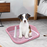 Maxbell Portable Mesh Dog Training Toilet Litter Box Small Dog Urinal with Fence Pink
