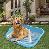 Maxbell Portable Mesh Dog Training Toilet Litter Box Small Dog Urinal with Fence Light Blue