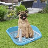 Maxbell Portable Mesh Dog Training Toilet Litter Box Small Dog Urinal with Fence Light Blue