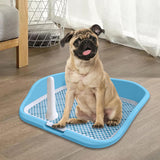Maxbell Portable Mesh Dog Training Toilet Litter Box Small Dog Urinal with Fence Light Blue