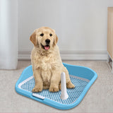 Maxbell Portable Mesh Dog Training Toilet Litter Box Small Dog Urinal with Fence Light Blue