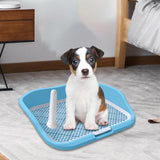 Maxbell Portable Mesh Dog Training Toilet Litter Box Small Dog Urinal with Fence Light Blue