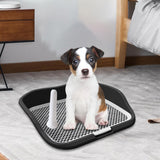 Maxbell Portable Mesh Dog Training Toilet Litter Box Small Dog Urinal with Fence Black