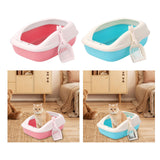 Maxbell Cat Litter Box with High Side Durable Pet Litter Tray Cat Sandbox Bedpan Pink