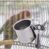 Maxbell Bird Parrot Feeding Cup Parrot Water Food Bowl Bird Cage Feeder for Canary S