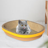 Maxbell Cat Scratch Pad Thicken Corrugated Nest Bed Bowl Shaped Grind Claws Yellow Edge