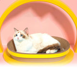 Maxbell Cat Scratch Pad Thicken Corrugated Nest Bed Bowl Shaped Grind Claws Yellow Edge