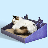 Maxbell Cat Scratch Pad with Box Interactive Toy Couch for Furniture Protection Blue