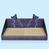 Maxbell Cat Scratch Pad with Box Interactive Toy Couch for Furniture Protection Blue